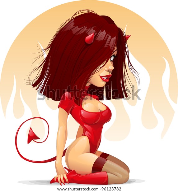 Sexy Devil Vector Illustration Stock Vector Royalty Free 96123782
