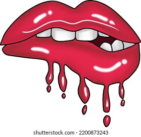 
Los labios de goteo sexy en un fondo blanco