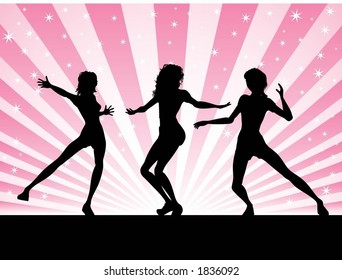 Sexy female dancers - vector