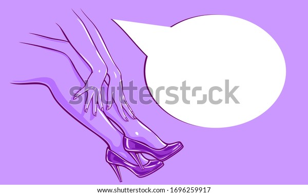 Sexy Female Legs Shiny Purple Highheeled Stock Vector Royalty Free 1696259917 Shutterstock 