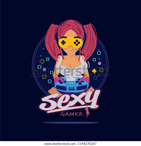 Sexy Gamer Logo Concept Vector Illustration Stock Vector Royalty