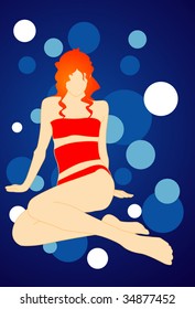 Sexy girl and background vector