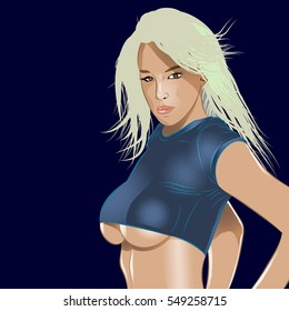 sexy girl in dark topic vector illustration