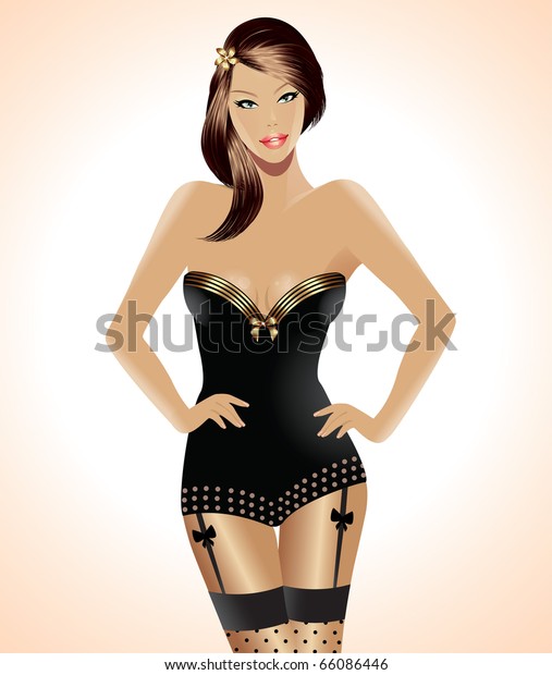 Sexy Girl Lingerie Stock Vector Royalty Free 66086446