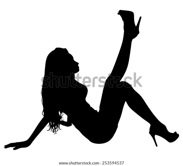 Sexy Girl Lying Down On Floor Stock Vector Royalty Free 253594537