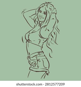 A sexy girl is