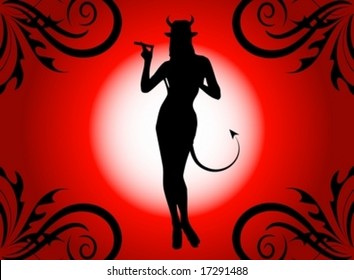Sexy girl representing the devil himself
