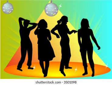 sexy girls dancing in the disco