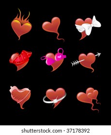 Sexy heart icon set
