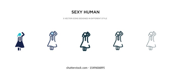 sexy human icon in different style vector illustration. two colored and black sexy human vector icons designed in filled, outline, line and stroke style can be used for web, mobile, ui