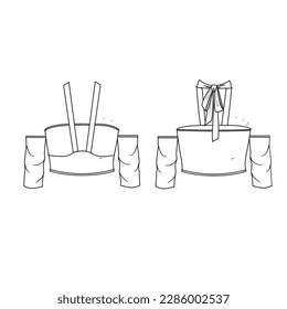 sexy jersey top technical drawing for woman