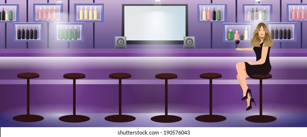 Sexy Lady in the Bar