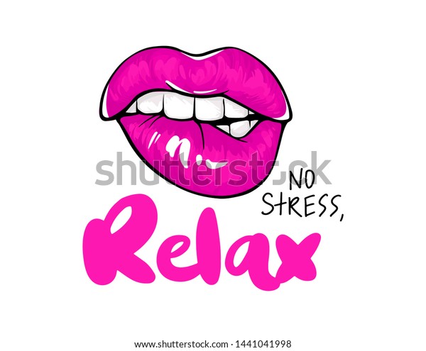 Sexy Lips Bite Ones Lip Lips Stock Vector Royalty Free 1441041998 Shutterstock 