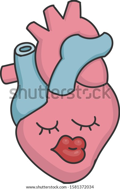 Sexy Lips Cartoon Human Heart Isolated Stock Vector Royalty Free Shutterstock