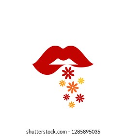 Sexy lips with flowers
