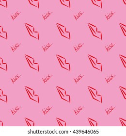 sexy lips geometric seamless pattern with letters. Vector illustration. Fashion graphics . Background design. Glamour fashion abstract texture in vogue style, packaging and decoration, wallpaper.