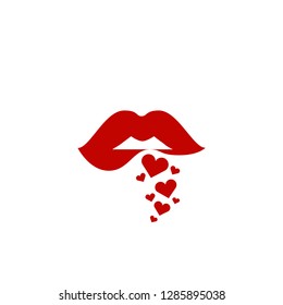 Sexy lips with hearts