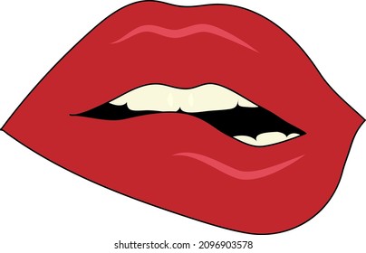 Sexy lips icon isolated vector