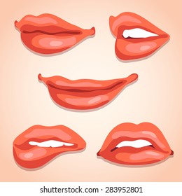 Sexy Lips Illustration Set
