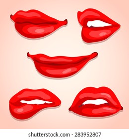 Sexy Lips Illustration Set