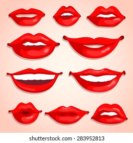 Sexy Lips Illustration Set