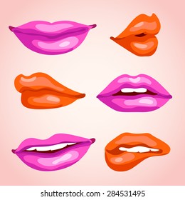 Sexy Lips Illustration Set