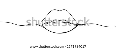 sexy lips Line art vector illustration with transparent background.