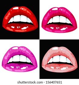 Sexy Lips Set Vector Illustration Can Stock Vector Royalty Free Shutterstock