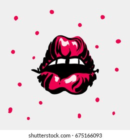 Sexy lips. Vector illustration