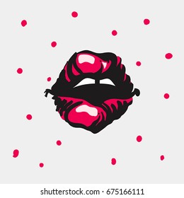 Sexy lips. Vector illustration