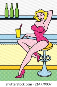 Sexy pin-up at the pub