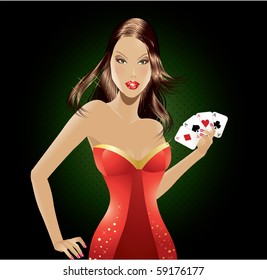 Sexy poker girl