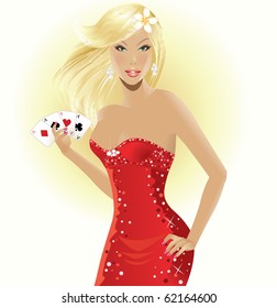 Sexy poker woman