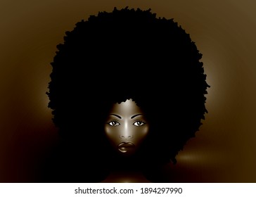 With black cartoon girl afro hair Cute Cartoon