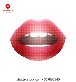 Sexy Red Lip Made of Dots