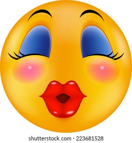 Sexy red lip smiley