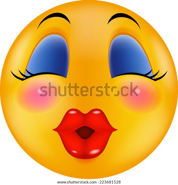 Sexy Red Lip Smiley Stock Vector Royalty Free 223681528 