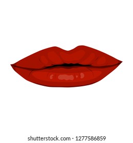 sexy red lips isolated on white. For print on mask