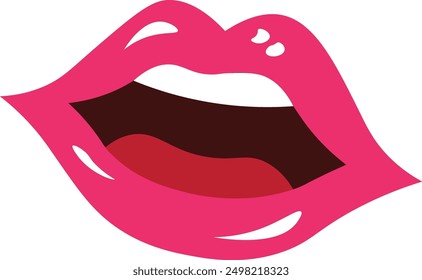 Labios rojos sexy aislados sobre fondo transparente. Ilustración vectorial.	