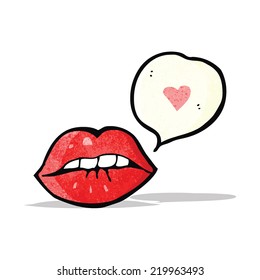 sexy rote Lippen mit Sprachblase