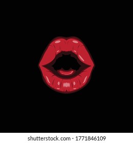 sexy red lips vector design