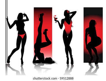 Sexy silhouettes in red