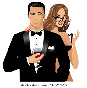 Sexy spies. EPS 10 vector, grouped for easy editing. No open shapes or paths.