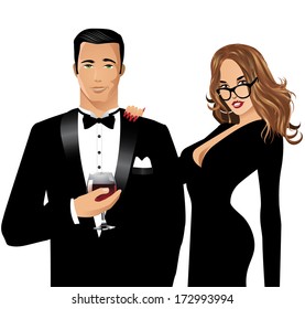 Sexy spies. EPS 10 vector, grouped for easy editing. No open shapes or paths.
