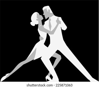 Sexy Tango Dancing Silhouette