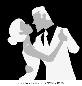 Sexy Tango Dancing Silhouette