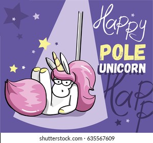 sexy unicorn do pole dance