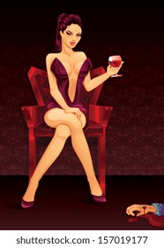 Sexy Vampire Lady. Vector Illustration Eps10 with layers.