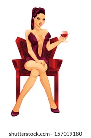Sexy Vampire Lady . Vector Illustration Eps10 with layers.