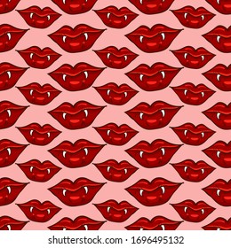 Sexy vampire lips, illustration, vector on white background